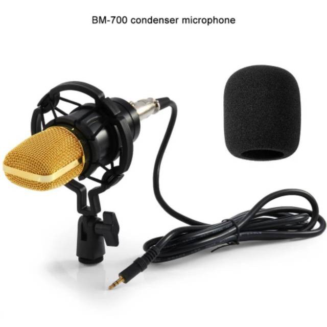 Microphone Mikrofon Kondenser BM-700 Studio dengan Shock Proof Mount