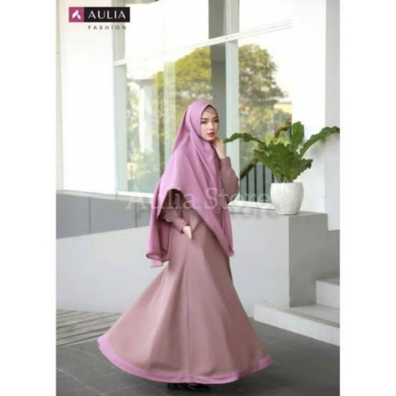 AULIA FASHION Set Gamis Azeeza Khaky Dusty Busana muslim Branded
