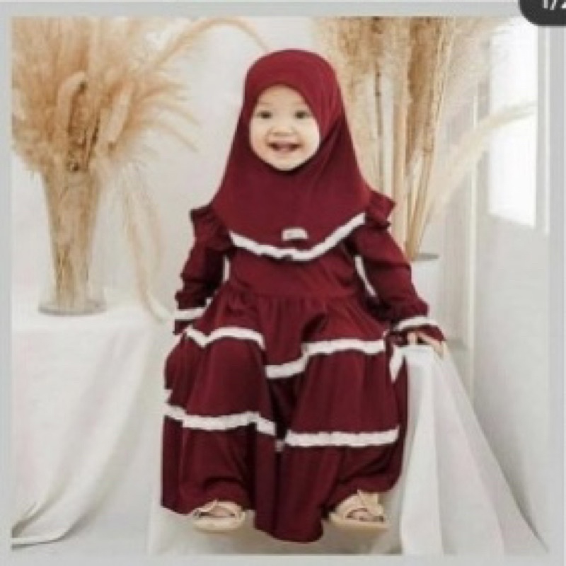 DK GAMIS Syar’i Anak Perempuan / Gamis Panjang Anak POLOS WARNA Jersey / Raya Collection