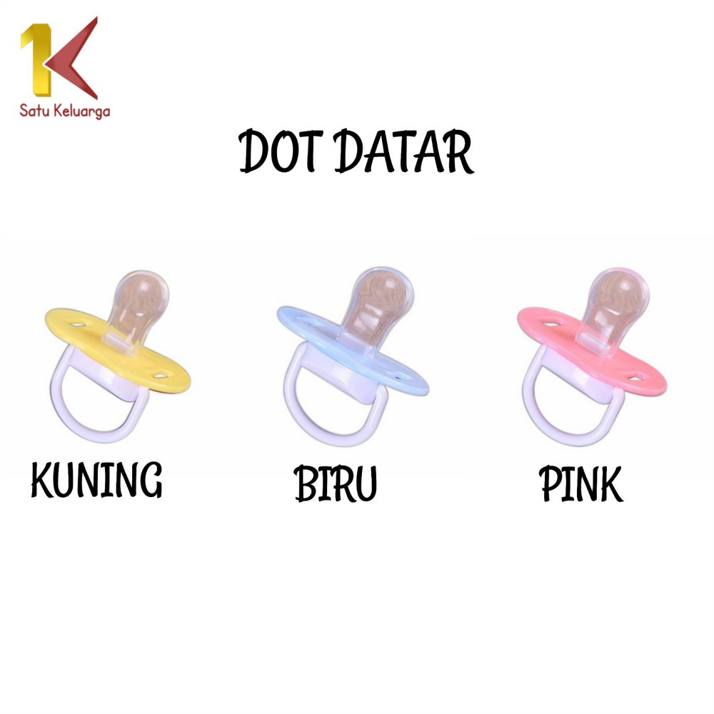 Satu Keluarga Empeng Bayi C46 Dot Bayi Bulat dan Datar Food Grade Kompeng Baby Pacifier / Soother-DOT DATAR