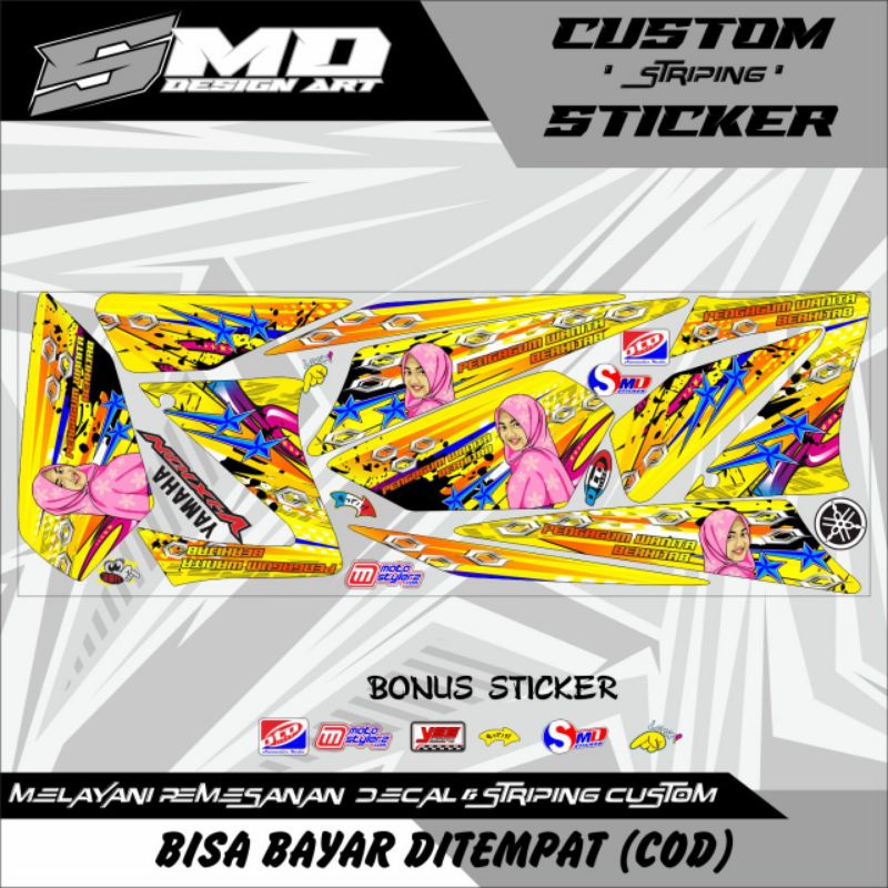 STRIPING MOTOR VIXION OLD WANITA HIJAB STRIPING VIXION LAMA