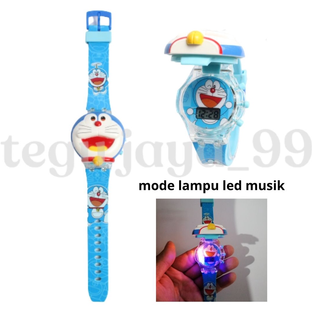 TERBARU!!! JAM TANGAN ANAK PEREMPUAN LAMPU DAN MUSIK KARAKTER KARTUN TE0053 GROSIR MURAH