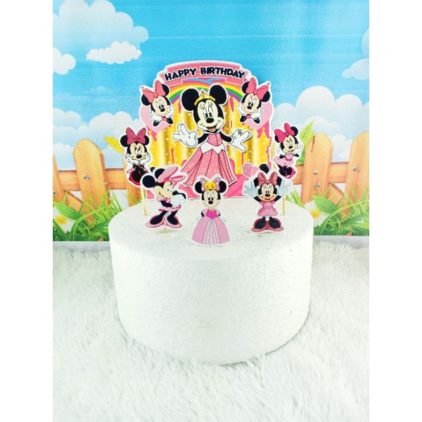 cake topper/topper kue MINNIE MOUSE/hiasan kue MINNIE MOUSE STYROFOAM