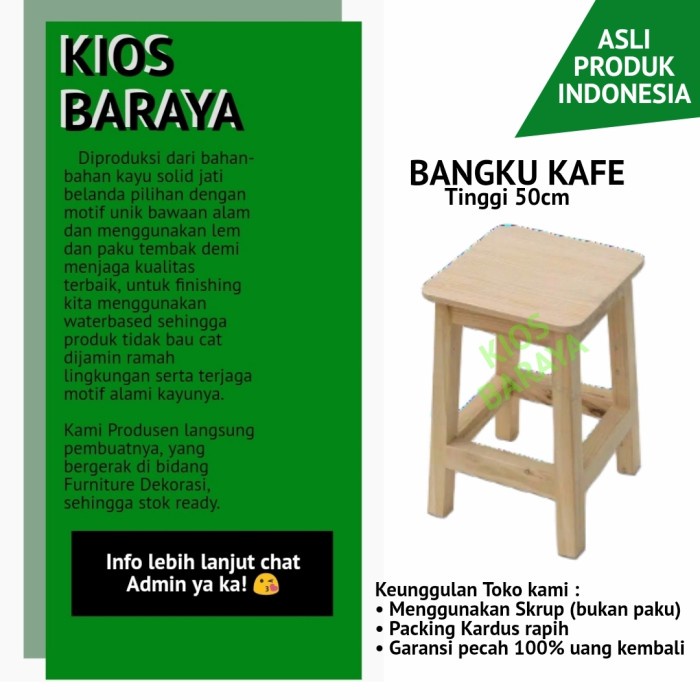 Kursi Kayu - Kios Baraya Bangku Taman / Bangku Kayu