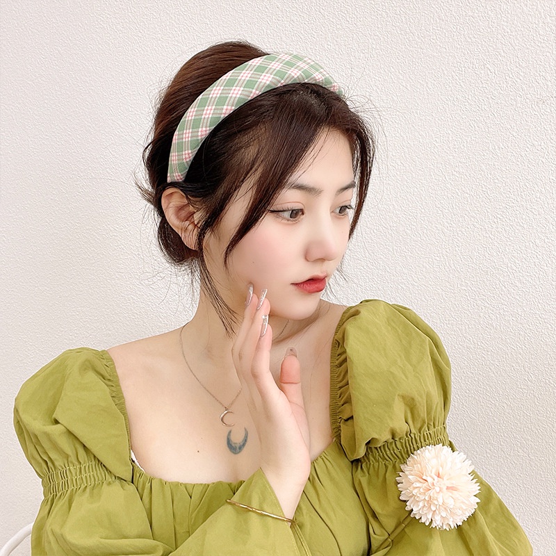 BANDO KAIN hIJAU PINK MOTIF GARIS BUNGA FLOWER STRIP HEADBAND BANDANA BENDO HAIR BAND AKSESORIS RAMBUT ACCESSSORIES