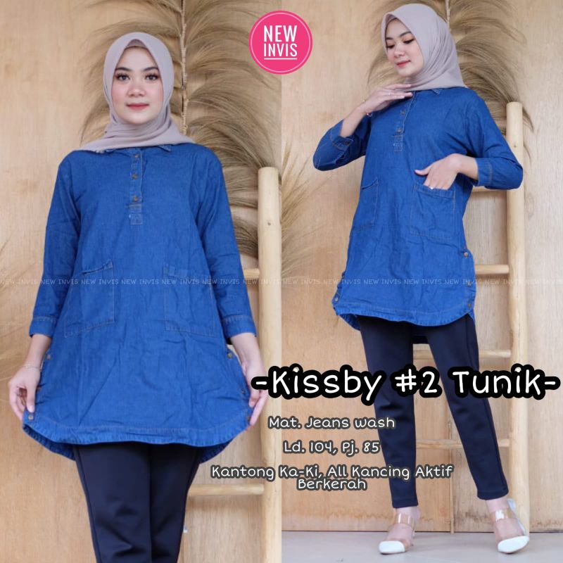Kisby Tunik // Atasan Wanita Jeans // Atasan Wanita Jumbo // Atasan Wanita Terbaru