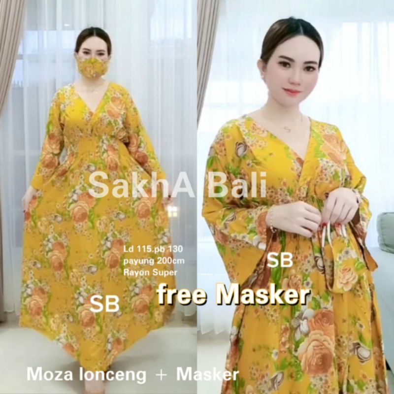 dress bali mozza lengan lonceng (moza lonceng) baju wanita cantik