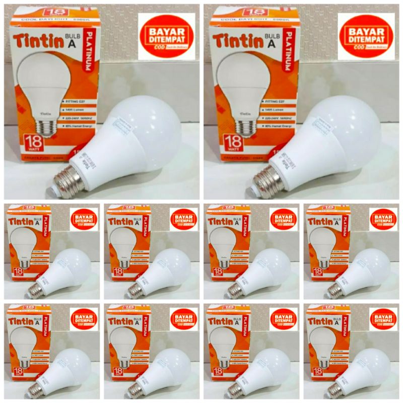 Led Tintin Platinum 18 watt ( Paket Grosir 10 pcs ) Lampu Led bulb/ bulat