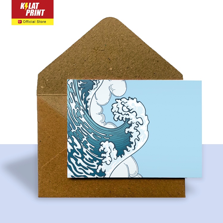 Gift Card Kartu Ucapan Oriental Blue Waves