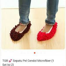 1 pasang (2pcs) sepatu pel microfiber