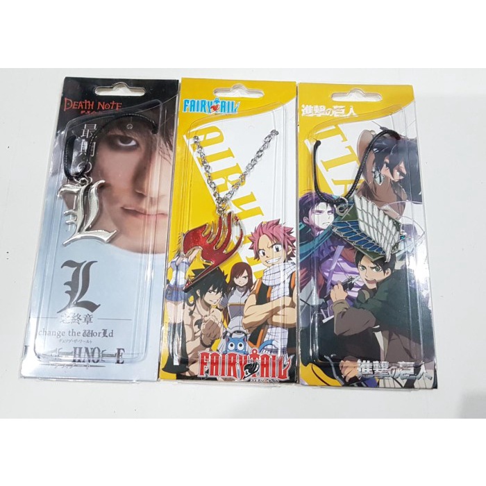 Action figure miniatur kalung death note fairy tails attack on titan