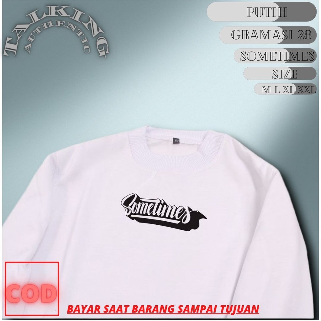 Sweater Oblong Cowok Distro Putih Premium Crewneck Unisex Pria Original Bandung Sweter Jumbo cowo