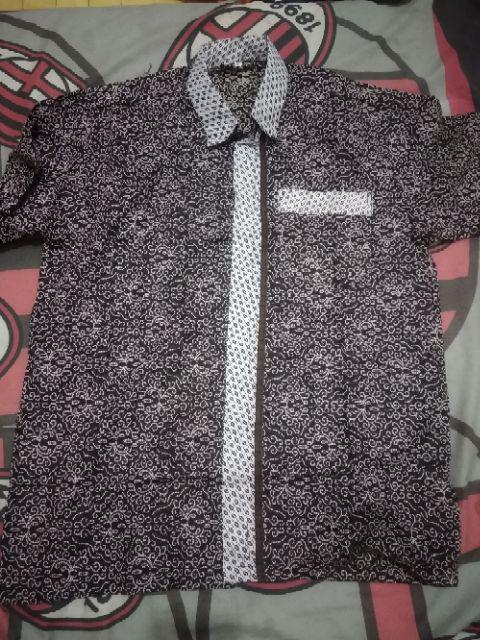 Bswart Batik Hrb026 Kenongo Hem Pendek Padi Pekalongan M L Xl Batik Pria Murah Modern Grosir Batik