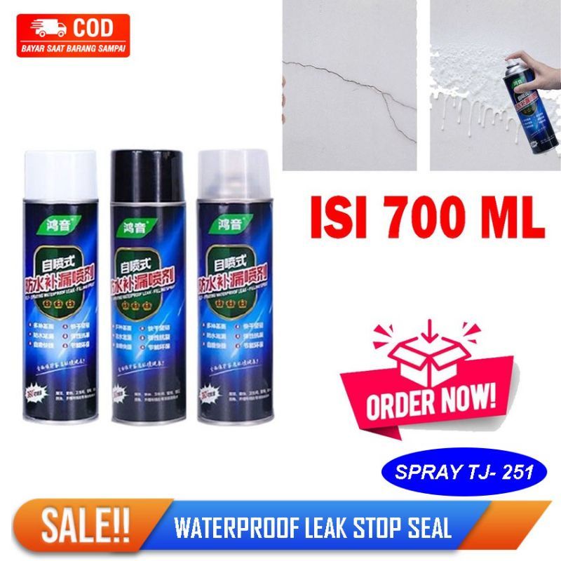 ESGE SPRAY ANTI BOCOR 700 ML SPRAY AJAIB SPRAY WATERPROOF SPRAY SEAL LEM PENAMBAL BOCOR SPRAY HITAM SPRAY AJAIB ATASI BOCOR ANTI REMBES TAHAN AIR SPRAY ATAP SEMPROTAN ANTI BOCOR TAHAN AIR SPRAY KERAMIK PIPA PAGAR BESI PONDASI DINDING TEMBOK RETAK ATAP