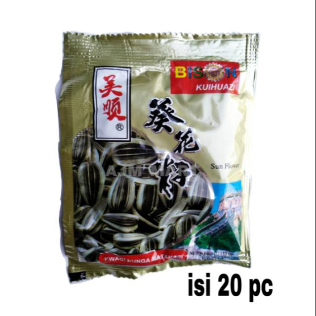 

Kwaci Bison - Kuaci Bunga Matahari 12gr isi 20 sachet