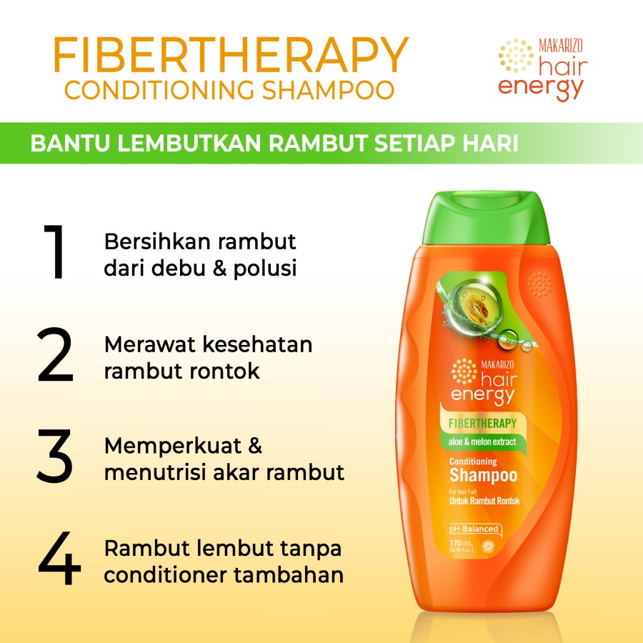 [Ukuran Besar] Makarizo Hair Energy Fibertherapy Conditioning Shampoo 330 Ml