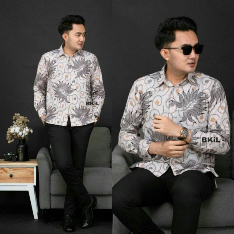 KEMEJA BATIK PRIA LENGAN PANJANG SIZE M L XL XXL BSWART BatiK HRB026 Kenongo Hem Panjan