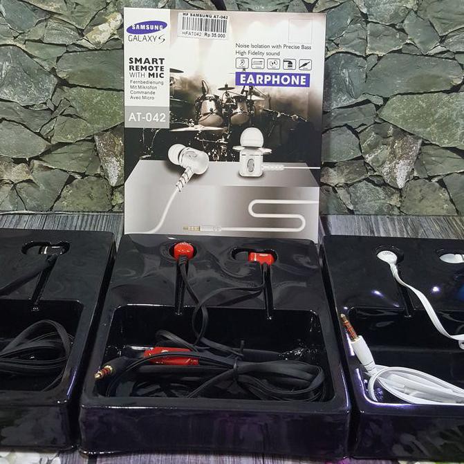 

STEREO HEADSET SAMSUNG AT-042 BASS HANDSFREE EARPHONE ANDROID IPHONE