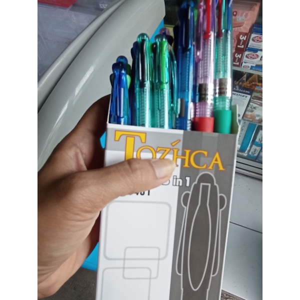 Pulpen 4 warna Tozhca (12pcs) / pen warna / bolpoint warna warni / pulpen warna