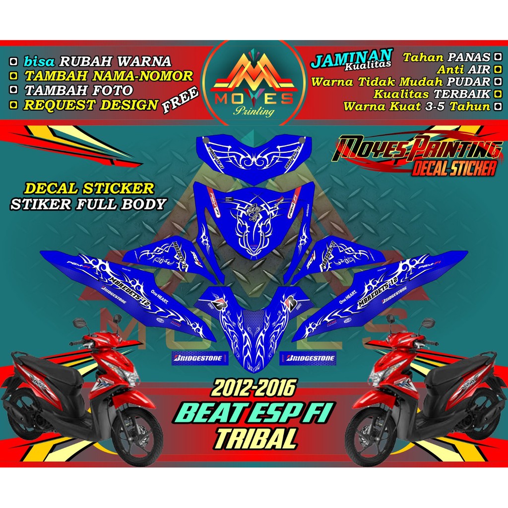 cod stiker motor beat fi full body stiker beat full body decal stiker bat fi full body_TRIBAL