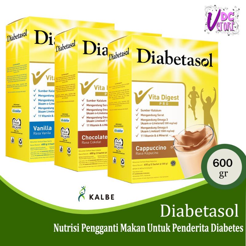 Diabetasol 600gr / 1kg Vanilla Coklat Jumbo [950gr]