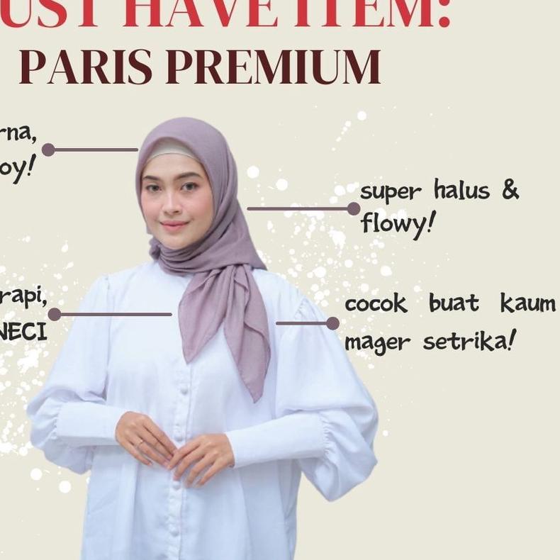 ➱ kerudung hijab / jilbab segi empat bahan PARIS PREMIUM voal polos warna hijau muda paris matcha sa