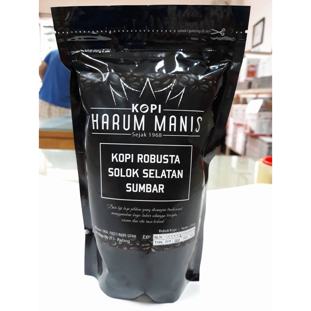 

Kopi Bubuk Robusta Harum Manis 250 gram - Asli Padang