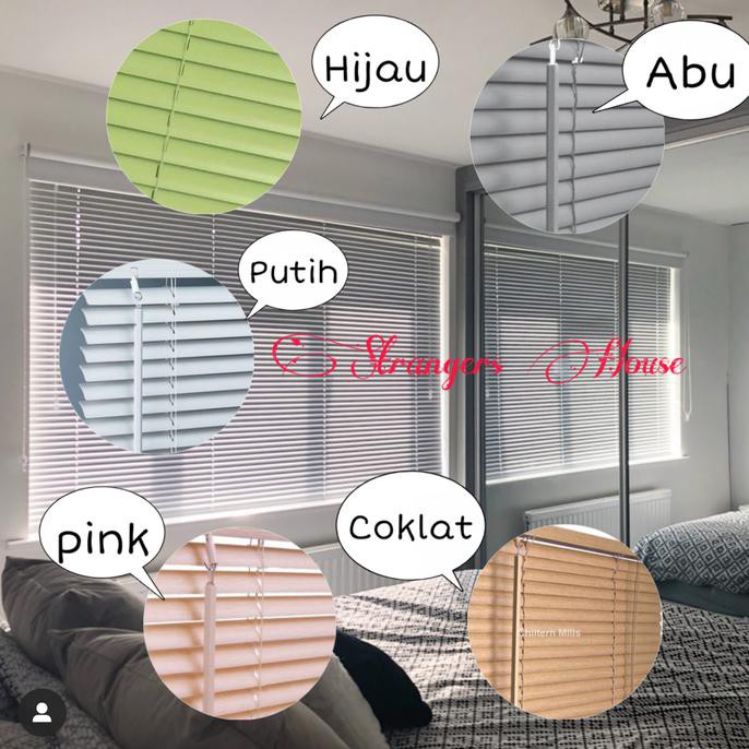 Kerai plastik tirai Jendela Gulung roller blind horizontal blind krei - Putih 60x180cm