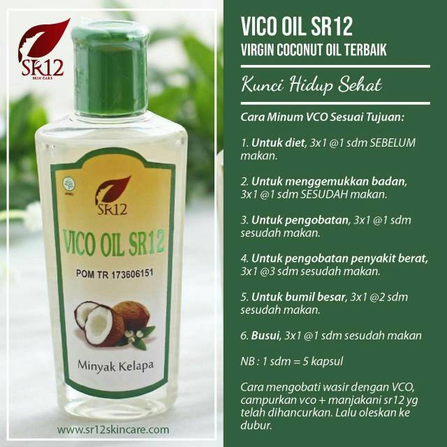 Jual Vco Sr12 60 Ml Minyak Kelapa Murni Obat Wasir Detoksifikasi Obat Herbal Menghilangkan Bekas Luka Indonesia Shopee Indonesia