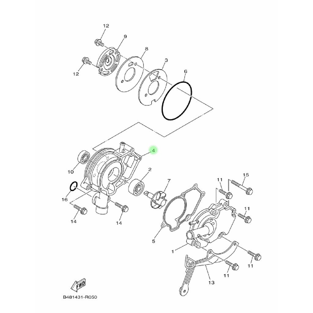 BLOK RUMAH WATERPUMP WATER PUMP JUPITER MX 135 VIXION 3C1 NVL R15 OLD LAMA ORIGINAL YGP 1S7-E1185-02