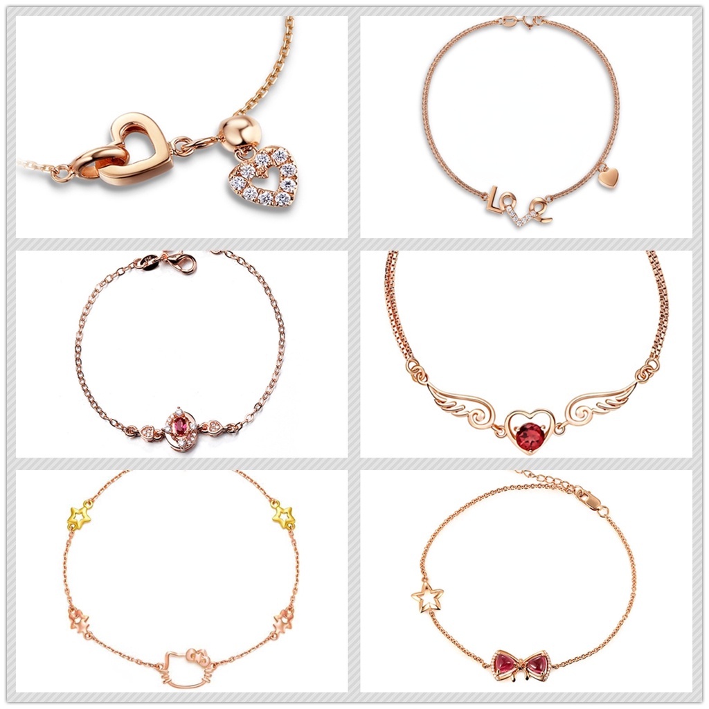 Gelang Bahan Stainless Steel Warna Rose Gold Desain Kucing Dan Hati Aksen Berlian Gaya Korea Untuk Wanita