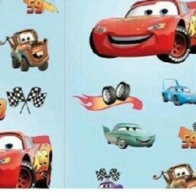 ℮ Wallpaper dinding 3d kamar tidur / Wallpaper dinding kamar anak wallstiker Motif Kartun Mobil Car 