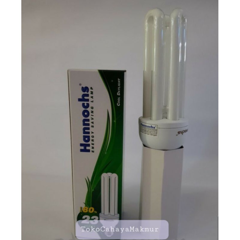 Lampu Bolham Hannochs LHE 23w 23watt 3U PLC Lampu Hemat Energy