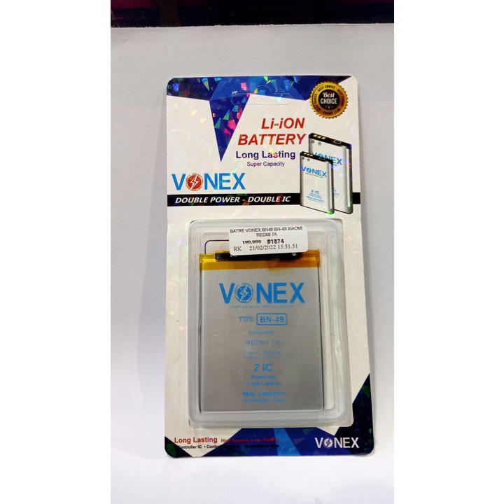 BATERAI VONEX BN49XIOMI REDMI 7A DOUBLE POWER