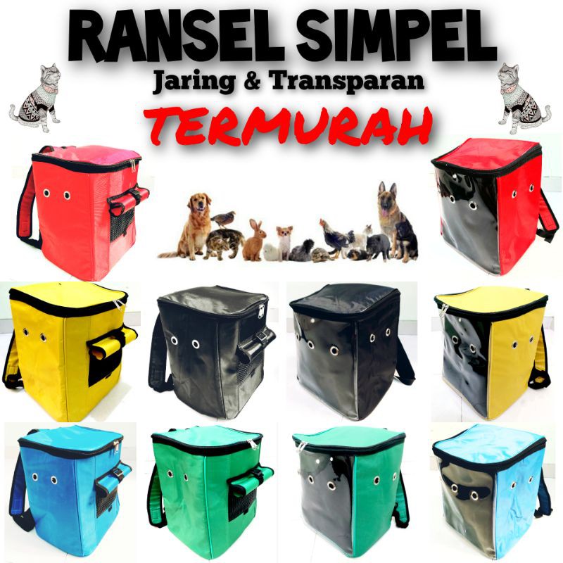 TERMURAH PET CARGO RANSEL, TAS HEWAN MODEL RANSEL jENDELA JARING DAN