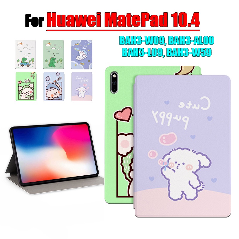 [Ready Stock] Untuk Huawei MatePad 10.4 (2020 /2022) BAH3-W09 BAH3-AL00 BAH3-L09 BAH3-W59 BAH4-W09 BAH4-AL10 Tablet Case Pelindung Motif Fashion Kartun Anime Stand Flip Cover