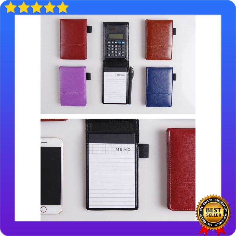 

Buku Catatan Binder Note Cover Kulit dengan Kalkulator