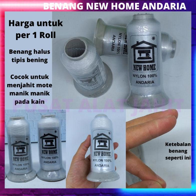 New Home Benang Senar Kenur Nylon Tipis Tranparan Bening Untuk Jahit Menjahit Payet Mote Mute Manik 