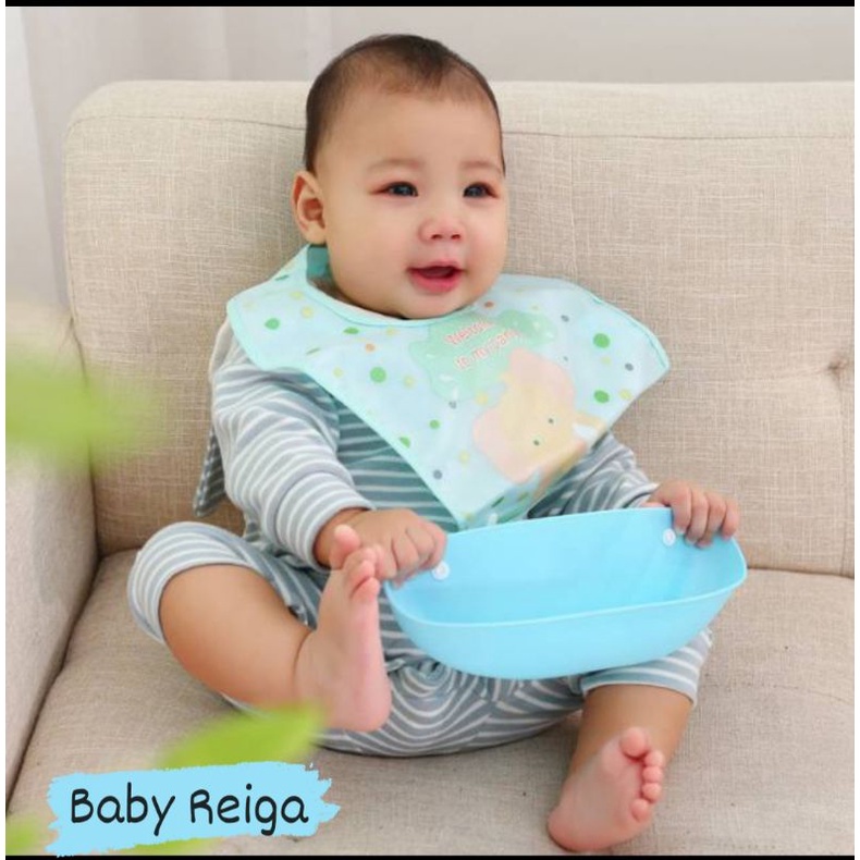 BIB / SLABBER SILIKON PLASTIK / CELEMEK MAKAN BAYI ANTI AIR / SLABBER SILIKON BAYI