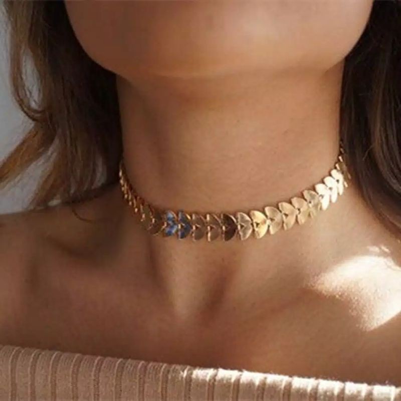 kalung coker kalung choker korea  kalung lapis emas