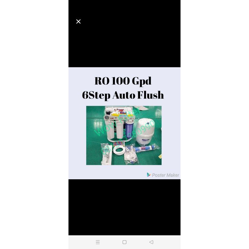 mesin ro 100gpd 6step auto flushing merk UK model kaki