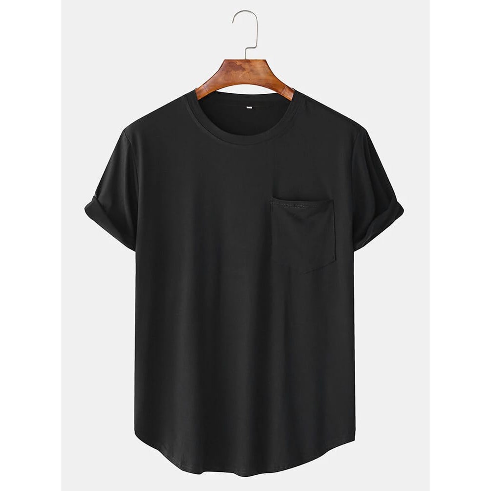 Basic Pocket T-Shirt Longline | kaos polos pria lengan pendek premium original distro