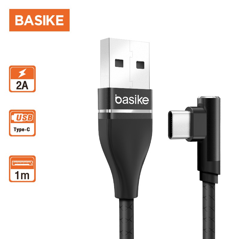 Basike Kabel Data Type-C Cable Type C Quick Charge Charger Fast Charging Tipe C 90 Derajat xiaomi-8