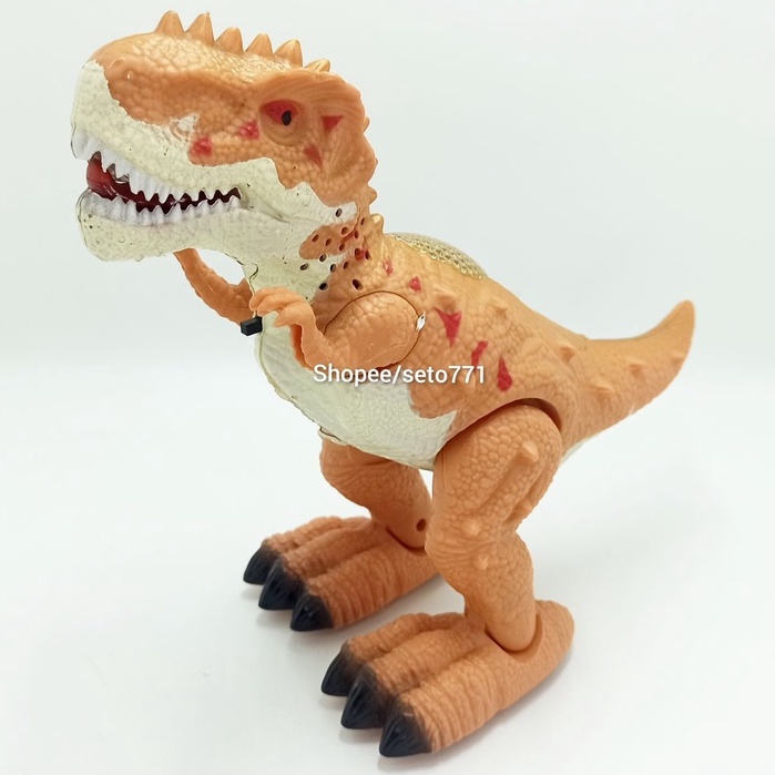 PR1729 Mainan Anak T-rex Lampu Suara Berjalan Dino Baterai Jalan Menyala Dinosaurus Tyranosaurus Rex