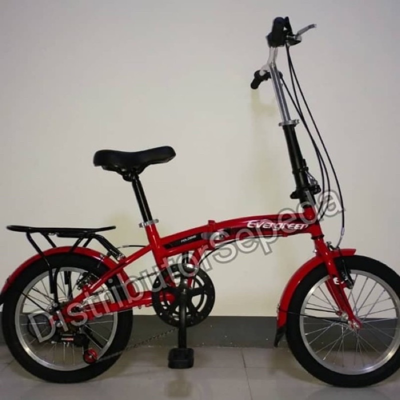 Sepeda Lipat 16 Evergreen 1 Speed 7 Speed Girl Single Speed Folding Bike Sepeda Anak Dewasa