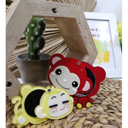 Cermin Rias Kaca Portable Travelling Mini Karakter Import-1