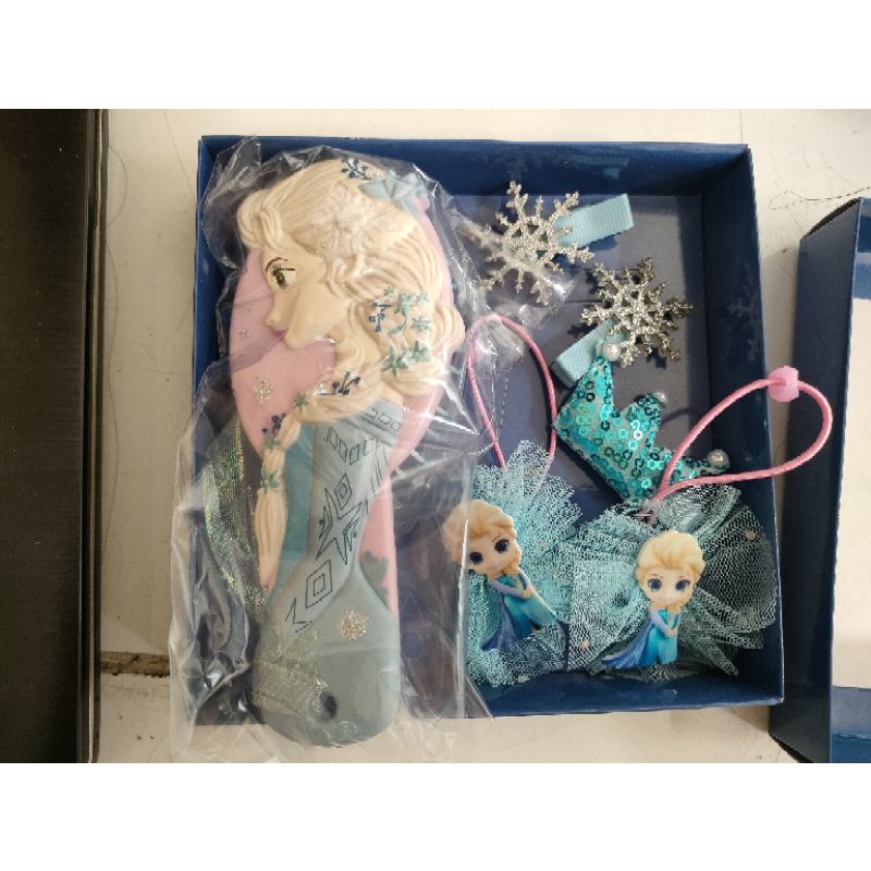 Paket Aksesoris Rambut Frozen Elsa 6 in 1 Sisir Ikat Rambut Jepitan Gift Ulang Tahun Perempuan