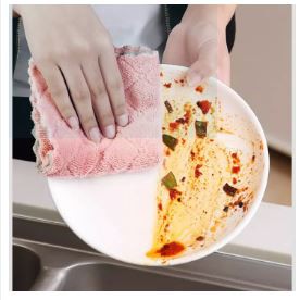 ☀ INDOLAND ☀ R302  DISH TOWEL Kain Lap Piring Anti Minyak Bahan Coral Fleece