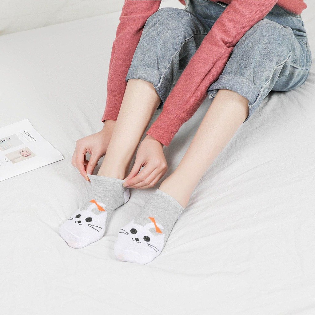 Lovefashion |Kaos Kaki Motif WanitaPriaKorea Ankle Cute Semata Short Socks Pendek Fashion Import COD