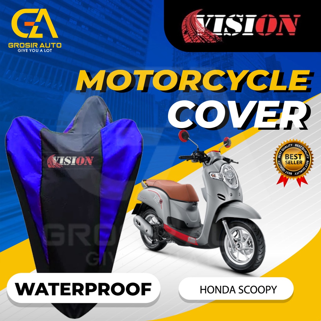 Sarung Motor SCOOPY Antiair Vision / Cover Selimut Penutup Sarung Mantel Motor Vision